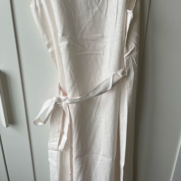 Andie The Maxi Wrap Dress Linen‎ Coconut Women's Size Medium Summer Vacation NWT - Picture 12 of 13